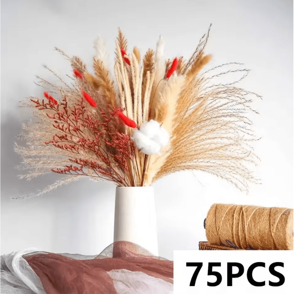 Blush Pampas Grass Gypsophila Boho Wedding Bouquet Centerpiece 6