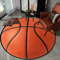 3D Basketball Flannel Round Rug Sporty NonSlip Room Accent 0
