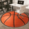 3D Basketball Flannel Round Rug Sporty NonSlip Room Accent 2