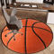 3D Basketball Flannel Round Rug Sporty NonSlip Room Accent 3