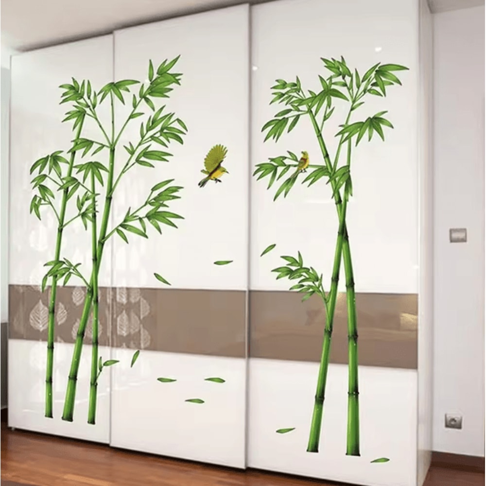 Serene Bamboo Forest Wall Sticker Chinese Style Removable Nature Decor 0