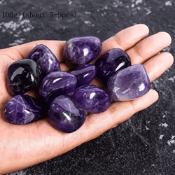 natural amethyst tumbled crystal stones (100g) – polished healing & decor gemstones