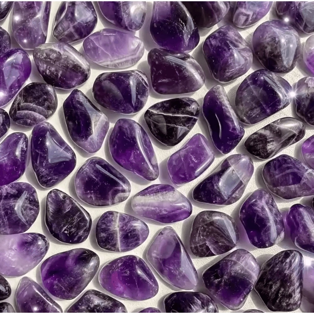 Natural Amethyst Tumbled Crystal Stones 100g Polished Healing Decor Gemstones 2
