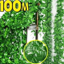 lush artificial ivy vine garland (2m, 100 leaves) – realistic hanging greenery decor