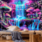 Psychedelic Forest Waterfall Cyberpunk Tapestry Immersive Aesthetic Wall Decor 1