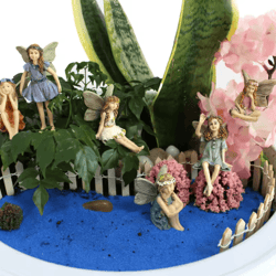 whimsical mini fairy garden stake set (6pcs) – enchanting outdoor & plant decor