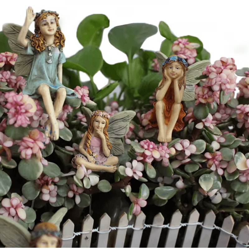 Whimsical Mini Fairy Garden Stake Set 6PCS Enchanting Outdoor Plant Decor 1