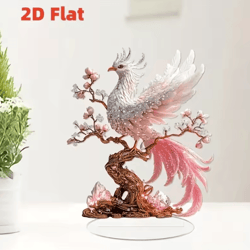 elegant crystal phoenix statue – symbolic desktop & home decor accent