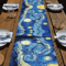 VIKAMA Starry Night Art Table Runner Van Gogh Inspired Luxury Dining Decor 2