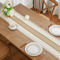 Boho Farmhouse Linen Table Runner With Tassels Rustic Macrame Dining Decor 4
