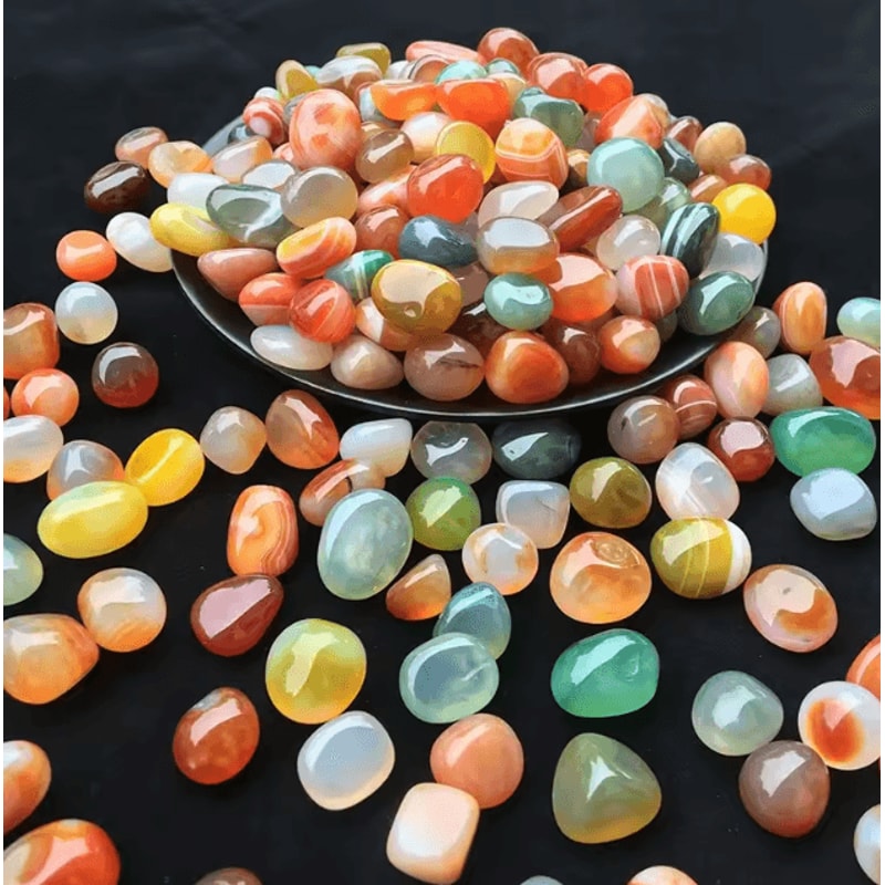 Colorful Agate Pebbles 100g Natural Polished Stones For Aquarium Vase Home Decor 2