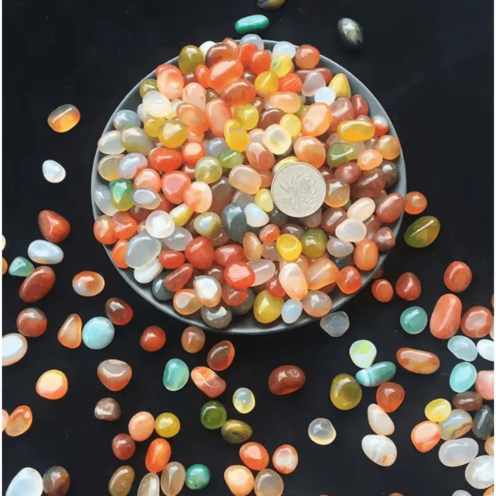Colorful Agate Pebbles 100g Natural Polished Stones For Aquarium Vase Home Decor 3