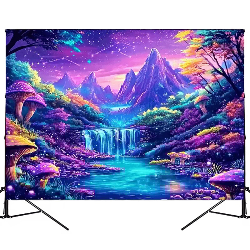GlowintheDark Fantasy Forest Tapestry UV Reactive Wall Art For Bedroom Party Decor 3