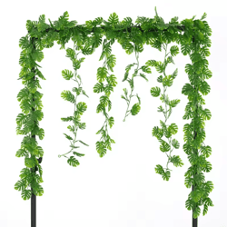 tropical monstera hanging vine – 180cm artificial leaf garland for home & event decor