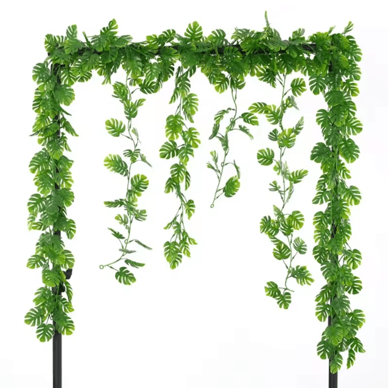 Tropical Monstera Hanging Vine 180cm Artificial Leaf Garland For Home Event Decor 0