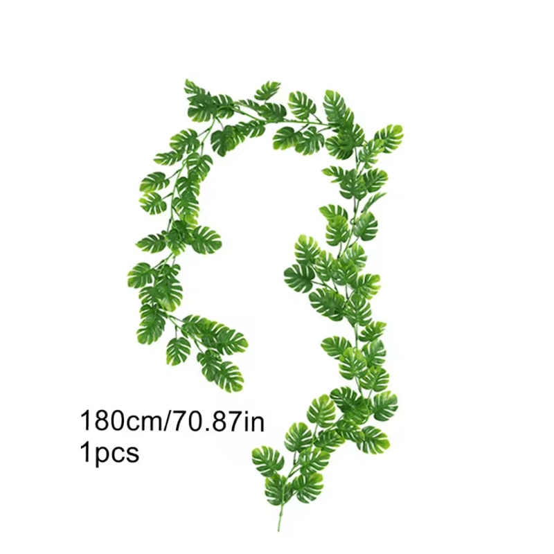 Tropical Monstera Hanging Vine 180cm Artificial Leaf Garland For Home Event Decor 3