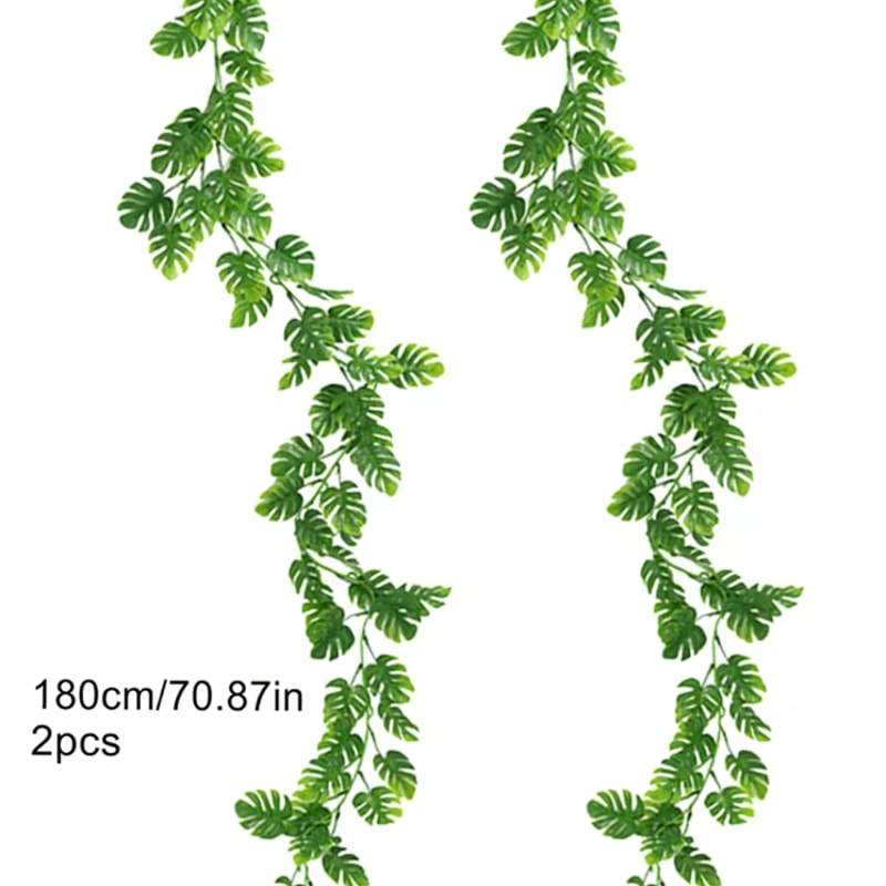 Tropical Monstera Hanging Vine 180cm Artificial Leaf Garland For Home Event Decor 4