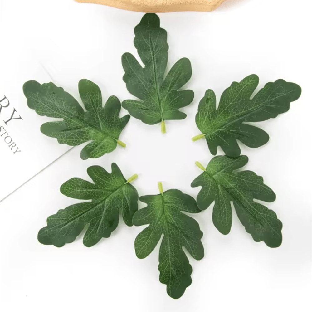 50PCS Watermelon Leaf Artificial Craft Set DIY Greenery For Weddings Creative Decor 0