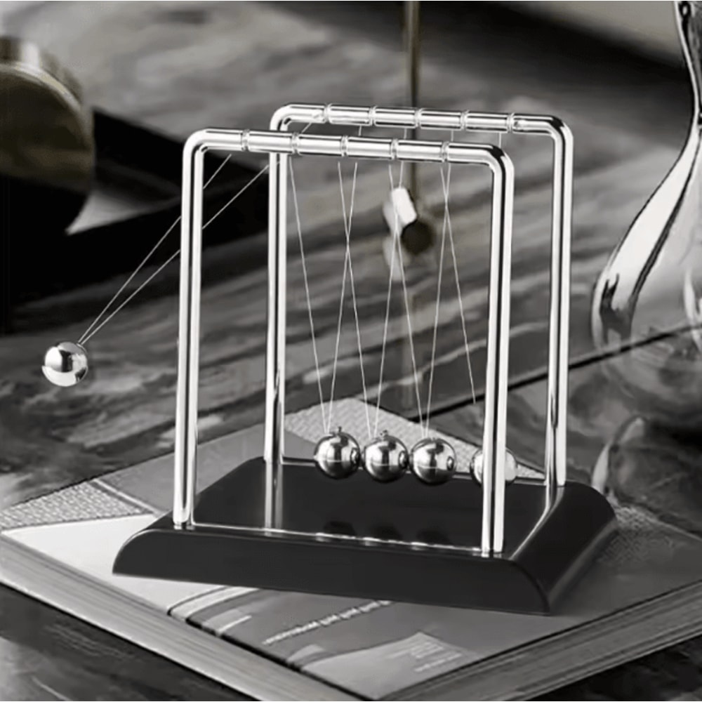 Newtons Cradle Steel Balance Desk Toy Classic Physics Pendulum Decor 0