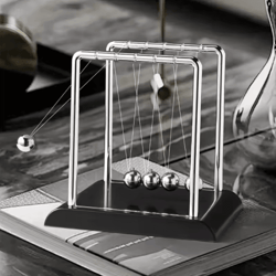 newtons cradle steel balance desk toy – classic physics pendulum decor