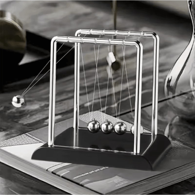 Newtons Cradle Steel Balance Desk Toy Classic Physics Pendulum Decor 0