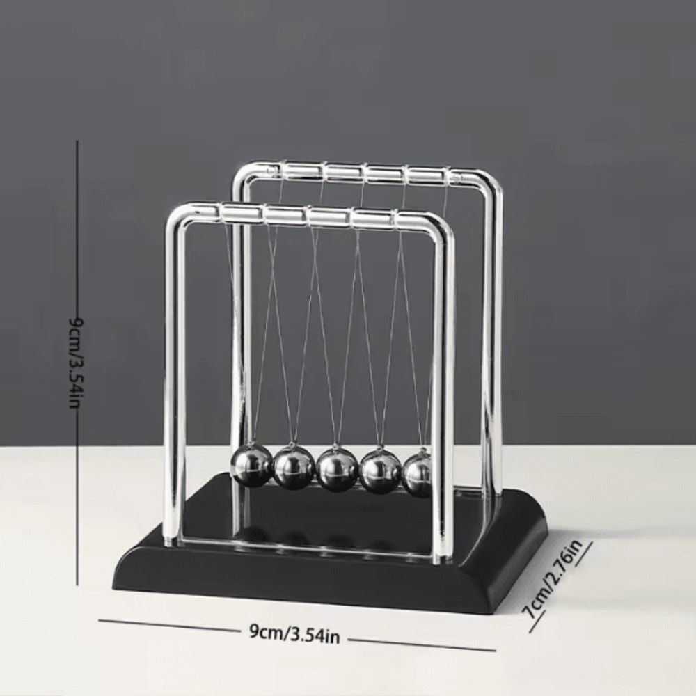 Newtons Cradle Steel Balance Desk Toy Classic Physics Pendulum Decor 4