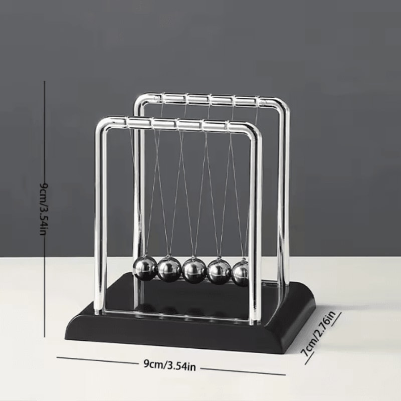 Newtons Cradle Steel Balance Desk Toy Classic Physics Pendulum Decor 4