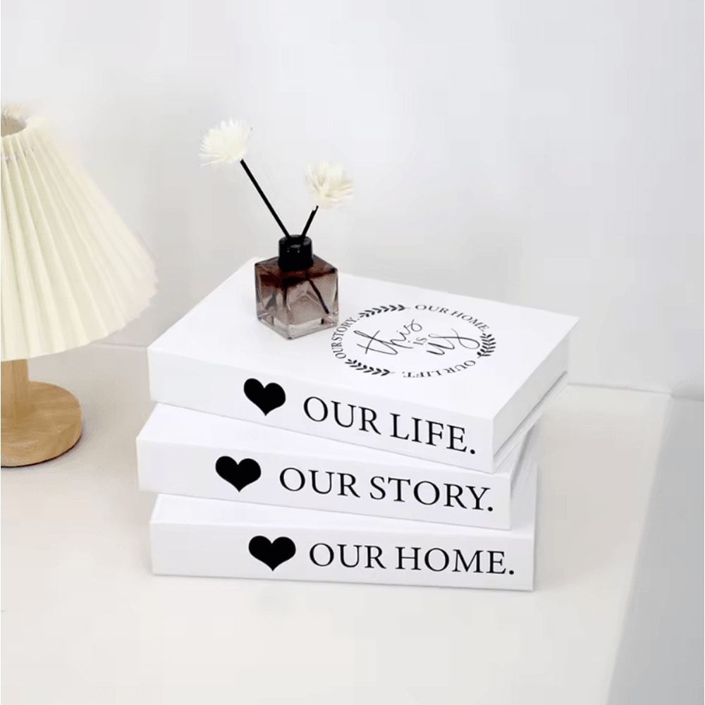 Modern White Faux Book Decor Set Minimalist Simulation Books For Stylish Interiors 1