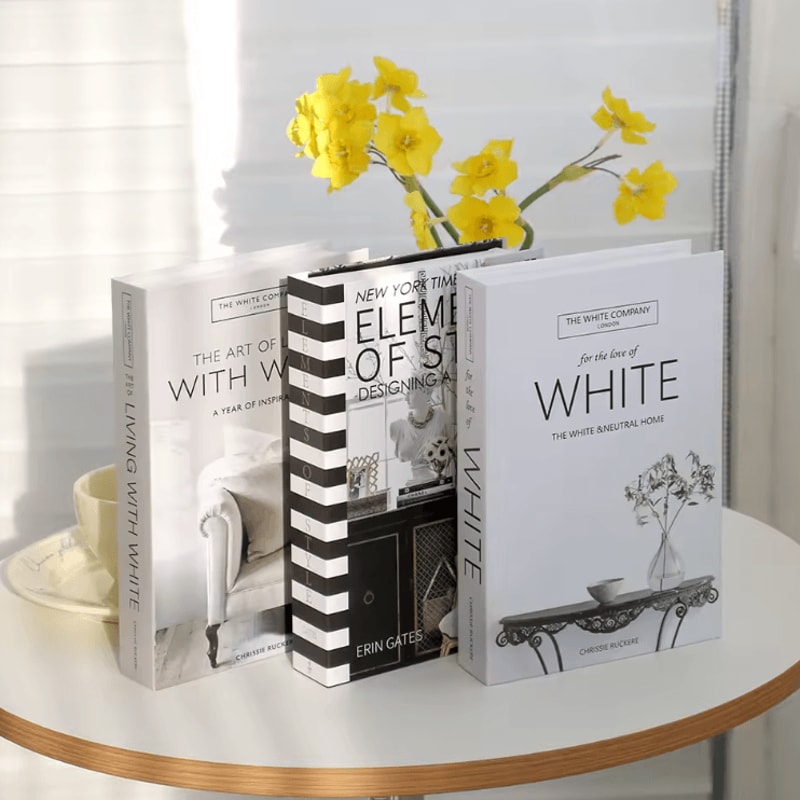 Modern White Faux Book Decor Set Minimalist Simulation Books For Stylish Interiors 6