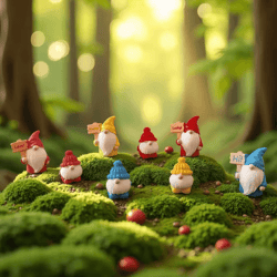 8pcs mini dwarf garden figurine blind box – cute micro landscape diy decor set