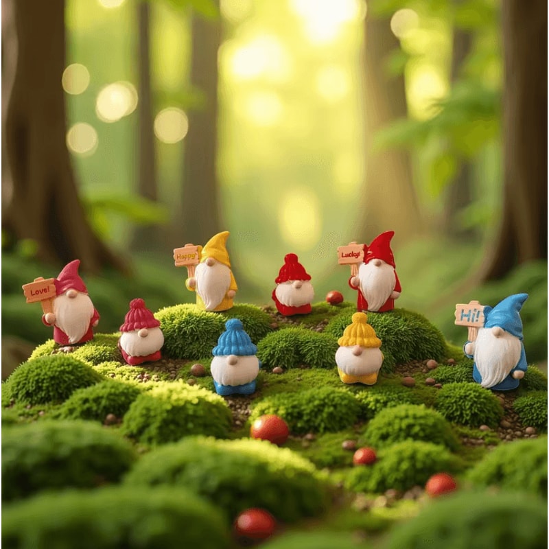 8PCS Mini Dwarf Garden Figurine Blind Box Cute Micro Landscape DIY Decor Set 0