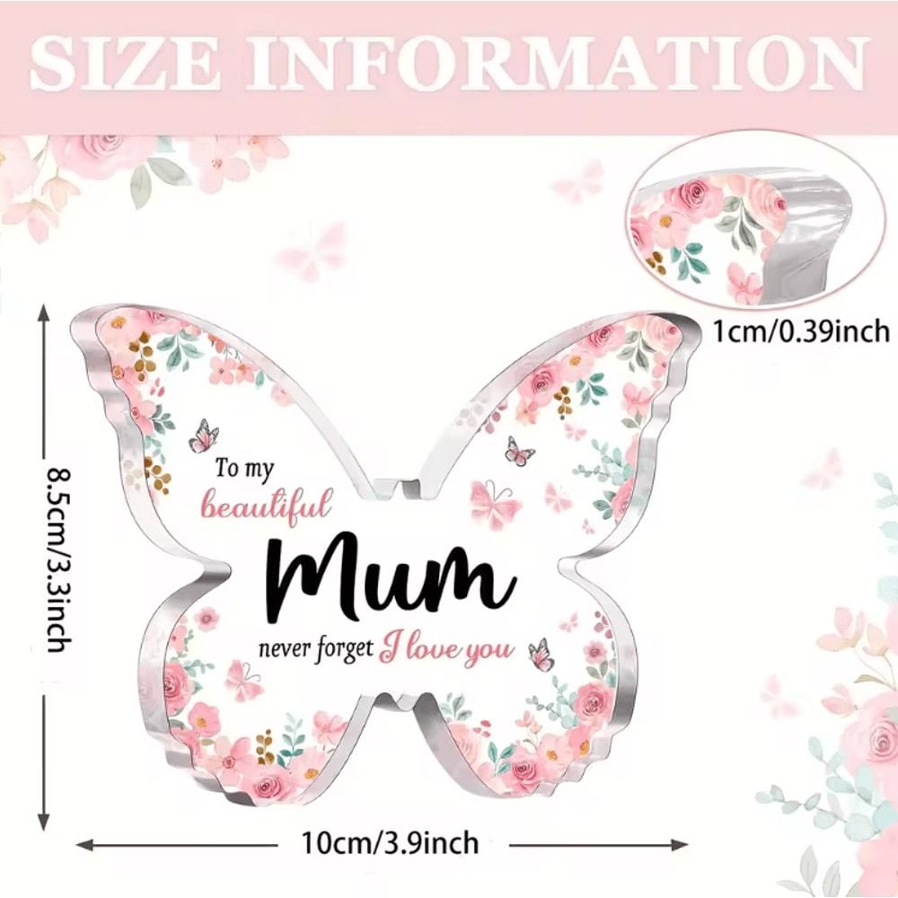 Butterfly Acrylic Plaque Gift For Mum Elegant Keepsake Desk Decor For Mothers Day Birthdays 1