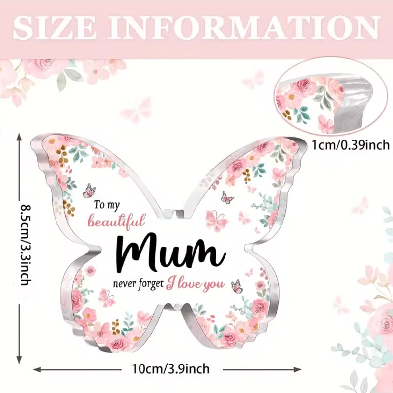 Butterfly Acrylic Plaque Gift For Mum Elegant Keepsake Desk Decor For Mothers Day Birthdays 1
