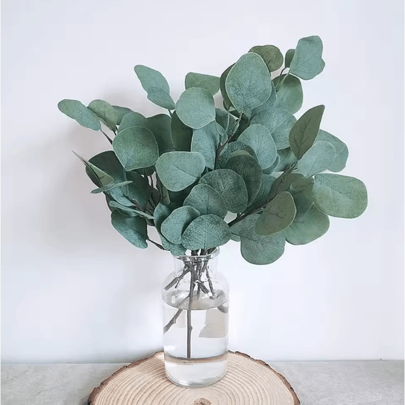 10PCS Silk Eucalyptus Leaves Stems Artificial Greenery For DIY Decor Floral Arrangements 1