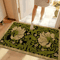 Green Floral Welcome Doormat Washable Indoor PlantThemed Entry Rug 3