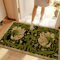Green Floral Welcome Doormat Washable Indoor PlantThemed Entry Rug 3