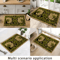 Green Floral Welcome Doormat Washable Indoor PlantThemed Entry Rug 4