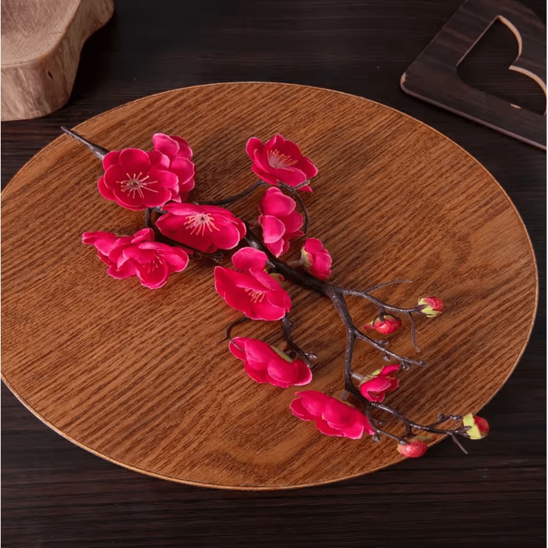 Artificial Plum Blossom Silk Flower Branch Elegant Spring Floral Decor For Home Events 0