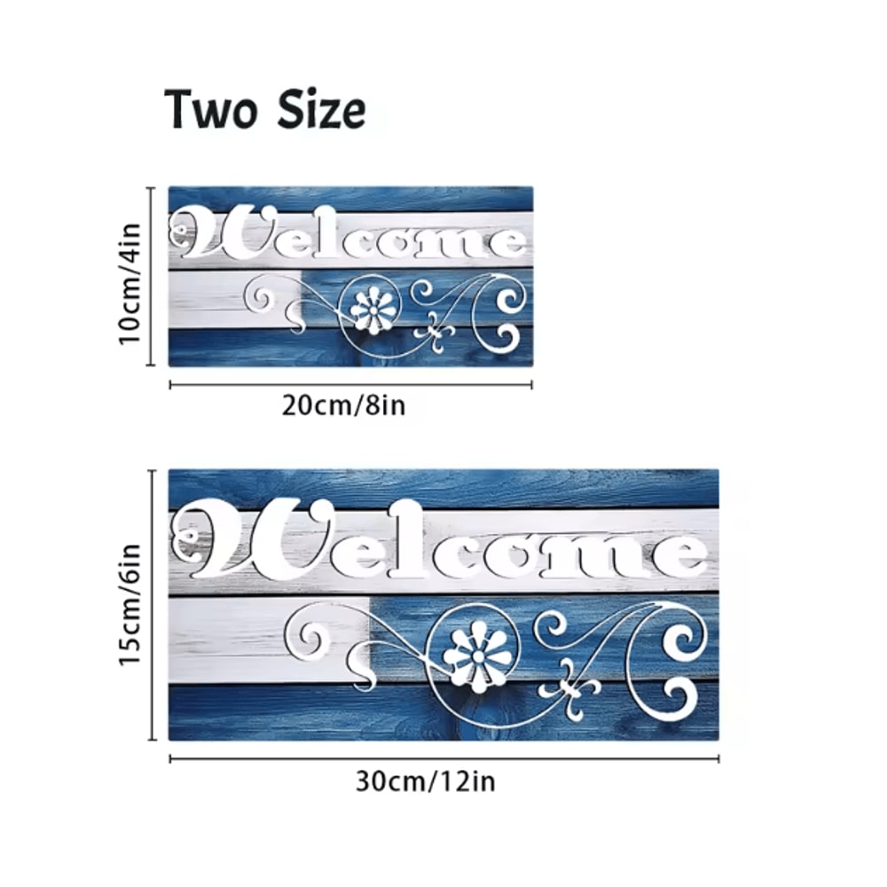 Rustic Wooden Welcome Wall Hanging Farmhouse Door Sign Decor For Home Entryway 3