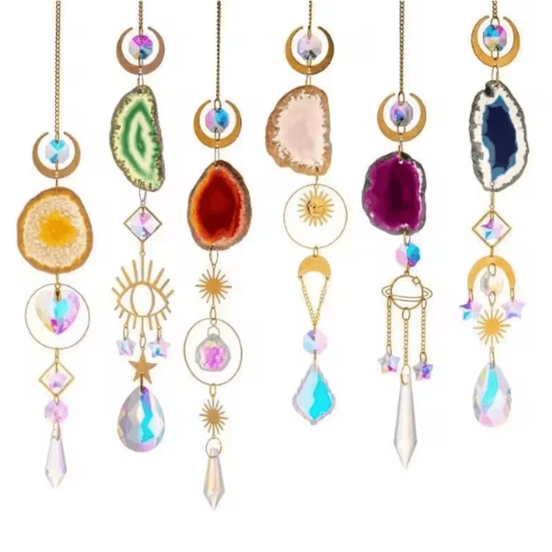 Sun Moon Crystal Suncatcher Rainbow Prism Hanging Decor For Window Garden 1