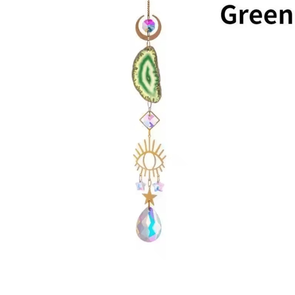 Sun Moon Crystal Suncatcher Rainbow Prism Hanging Decor For Window Garden 5