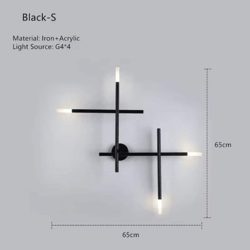 Nordic Cross LED Wall Sconce Modern Minimalist Line Art Wall Lamp 3