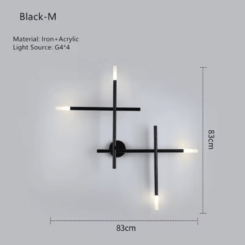 Nordic Cross LED Wall Sconce Modern Minimalist Line Art Wall Lamp 5