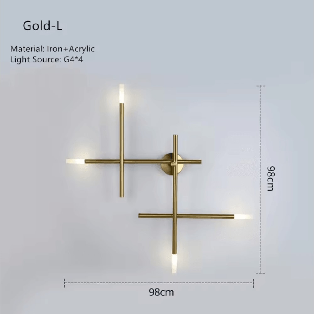 Nordic Cross LED Wall Sconce Modern Minimalist Line Art Wall Lamp 6