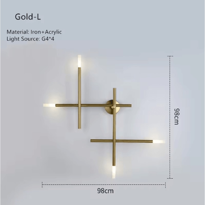 Nordic Cross LED Wall Sconce Modern Minimalist Line Art Wall Lamp 6