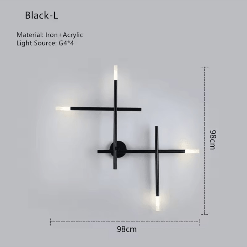 Nordic Cross LED Wall Sconce Modern Minimalist Line Art Wall Lamp 7