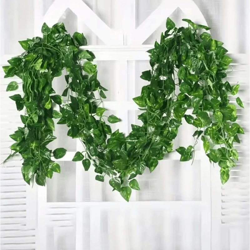 Artificial Ivy Leaf Hanging Garland Lush Green Vine Decor For Home Events 3
