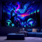 Aurora Borealis Alien Forest Tapestry UV Reactive Boho Wall Art For Bedroom Gaming Room 2