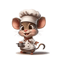 Cute Chef Mouse Wall Sticker Cartoon Peel Stick Decor For Kids Room Home 4