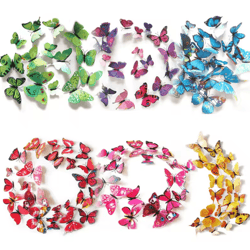 12pcs 3d butterfly magnetic wall stickers – colorful diy fridge & room decor